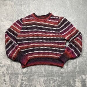 Ana A New approach Women Soft Sweater Knit Striped Multicolor Pullover Size M